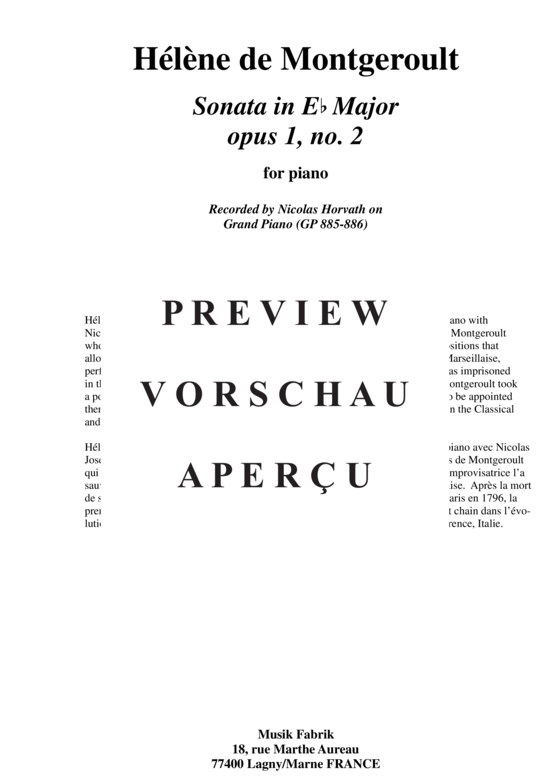 Product gallery: Page 2 of 19 Piano Sonata in Eb major, Opus 1 no. 2 , Nicolas Horvath, Piano Solo
