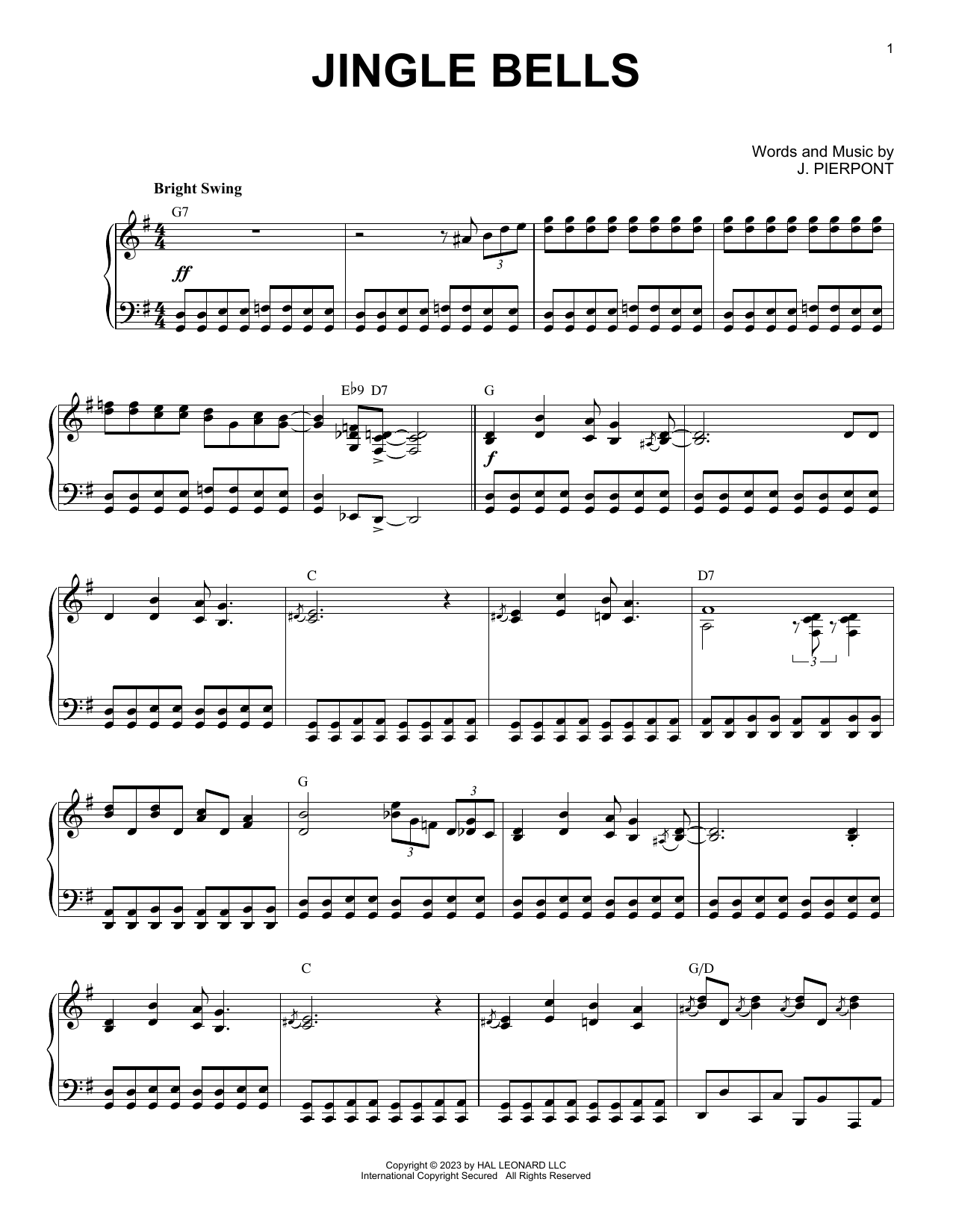 Produktbild zu: Jingle Bells [Boogie Woogie version] (arr. Brent Edstrom)