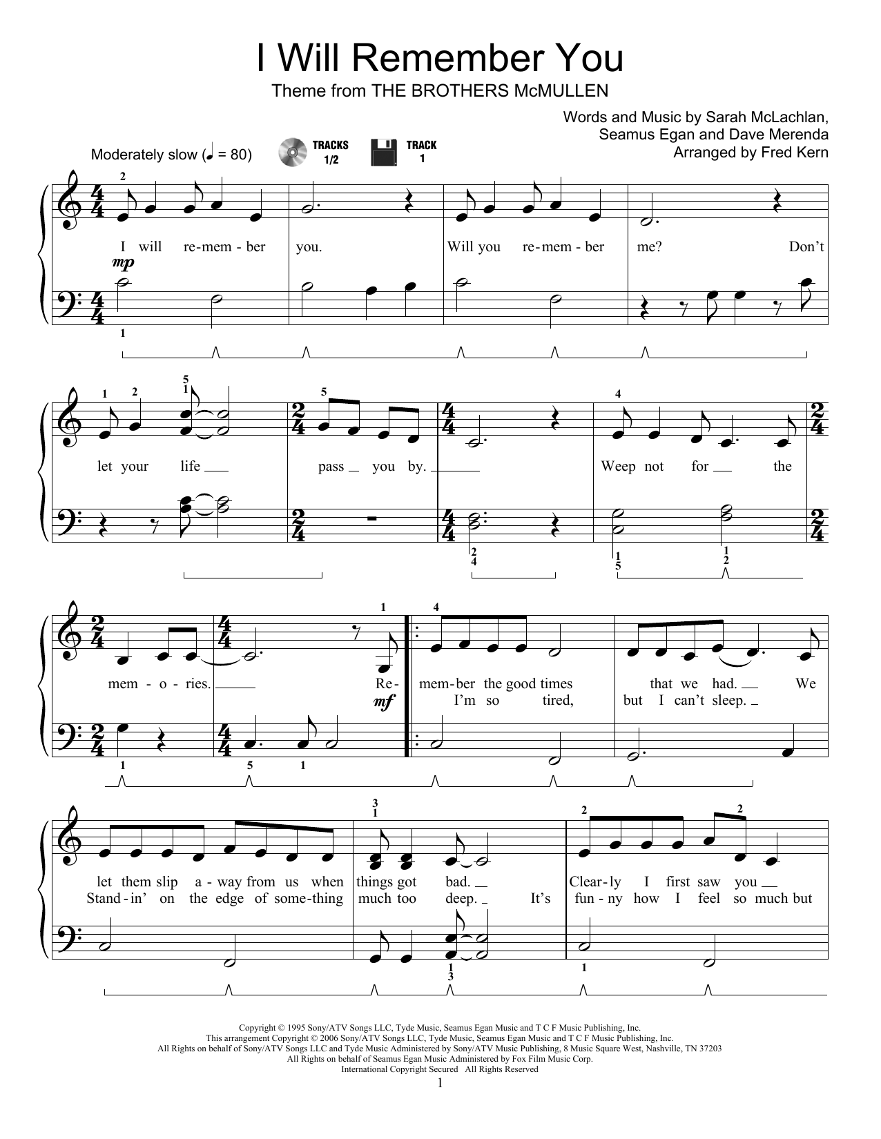 Product picture to: I Will Remember You (arr. Fred Kern)