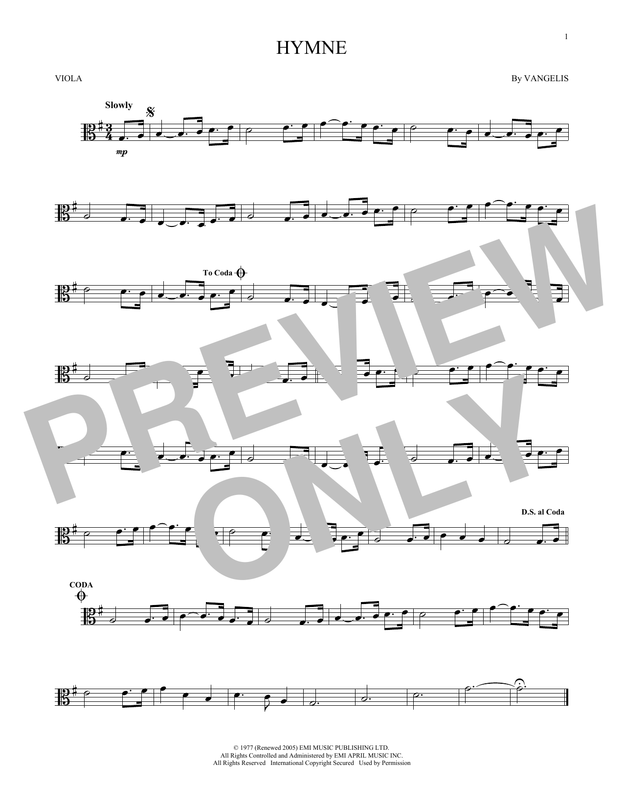 Product gallery: Page 1 of 1 Hymne, Vangelis