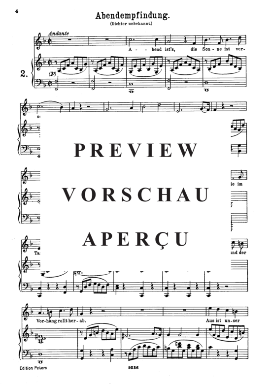 gallery: Abendempfindung K.523 , , (Gesang hoch + Klavier)