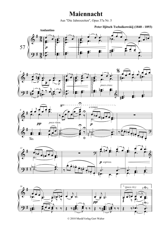 Produktbild zu: Maiennacht Peter Iljitsch Tschaikowskij