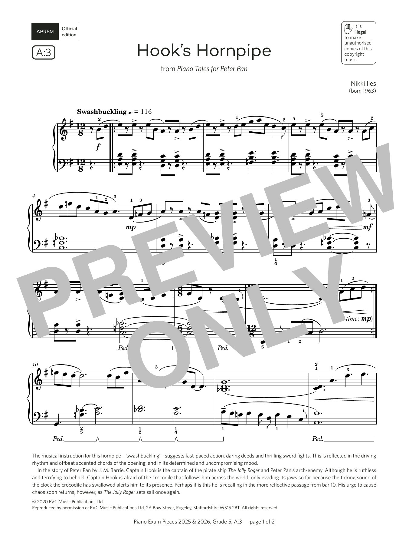 Product picture to: Hook's Hornpipe (Grade 5, list A3, from the ABRSM Piano Syllabus 2025 & 2026)