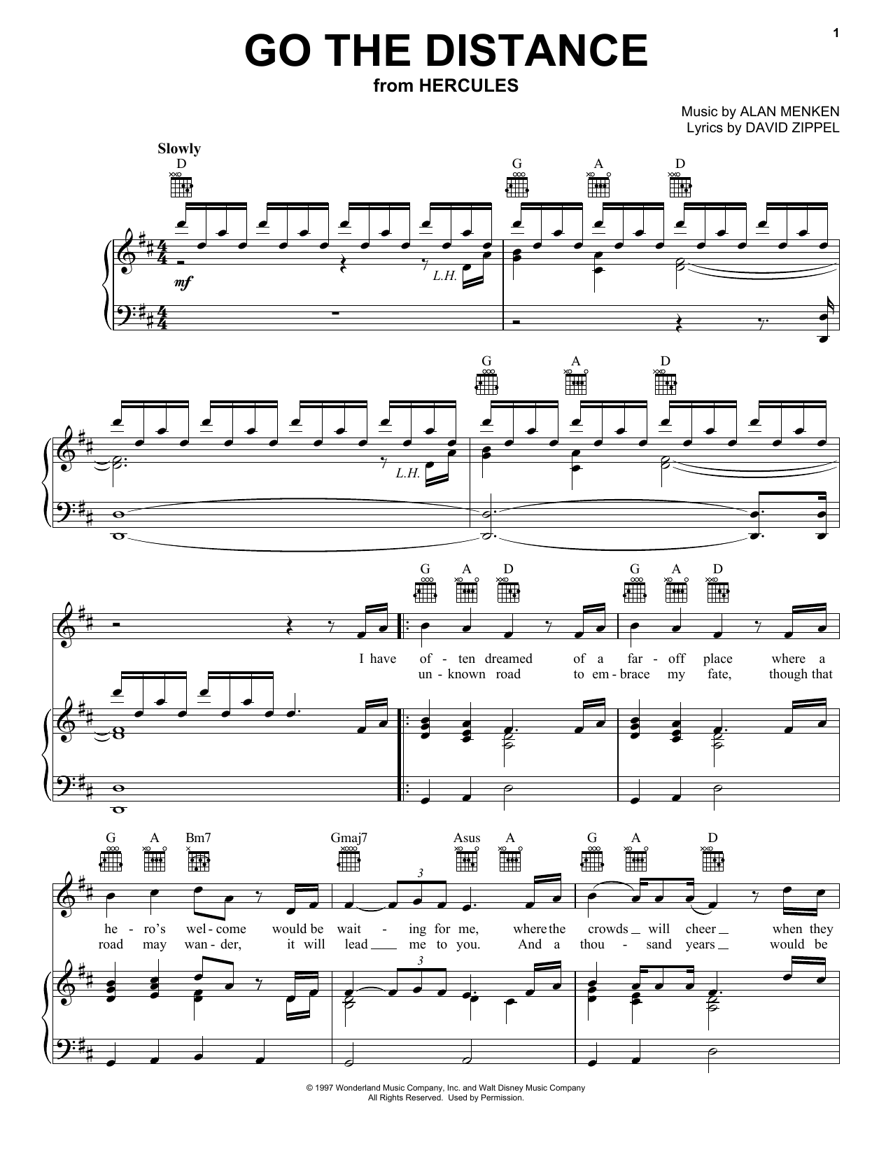 Produktbild zu: Go The Distance (from Hercules)
