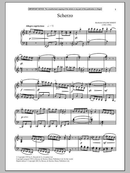 Product gallery: Page 1 of 1 Scherzo, Berthold Goldschmidt