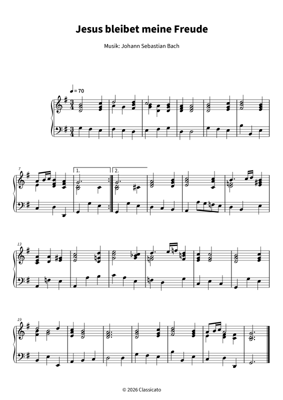 Produktgalerie: Seite 1 von 5 Jesus bleibet meine Freude - BWV 147 - leicht spielbare Klavierfassung, , Klavier Solo