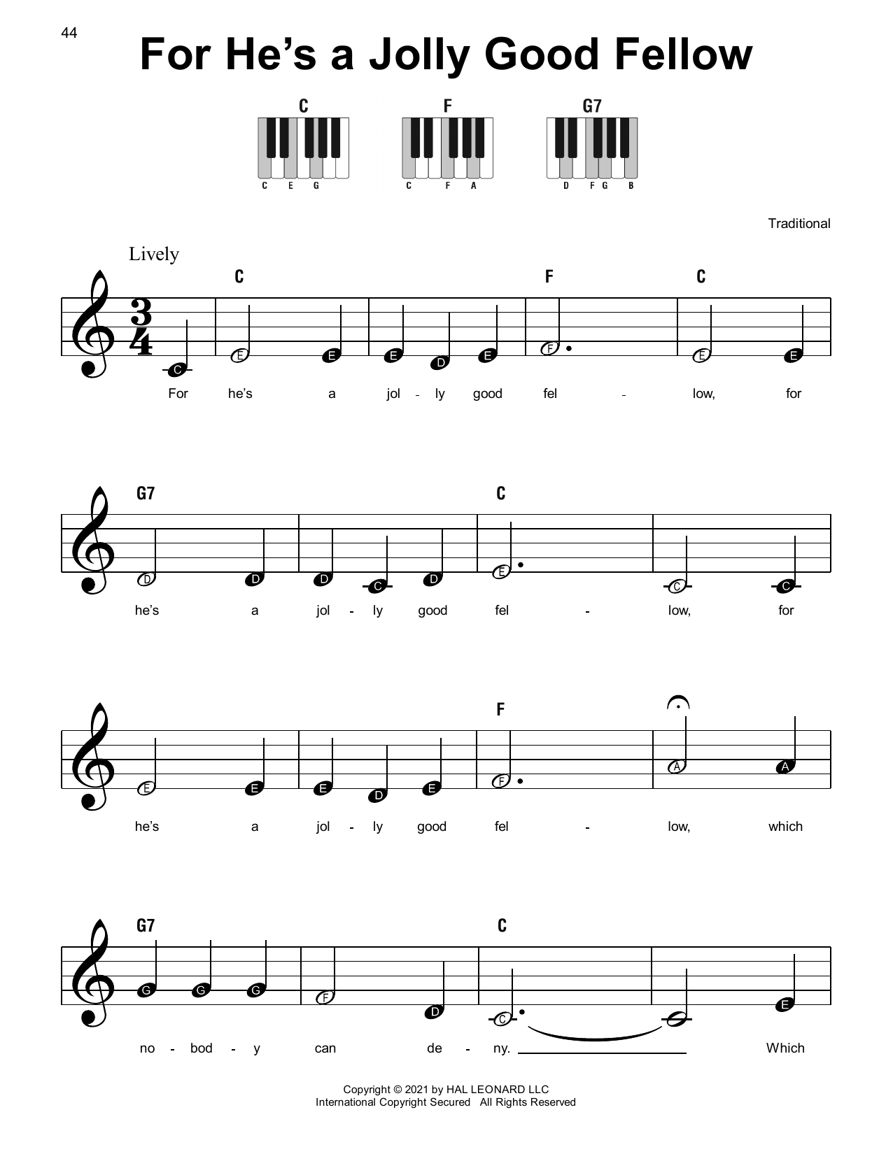Produktbild zu: For He's A Jolly Good Fellow