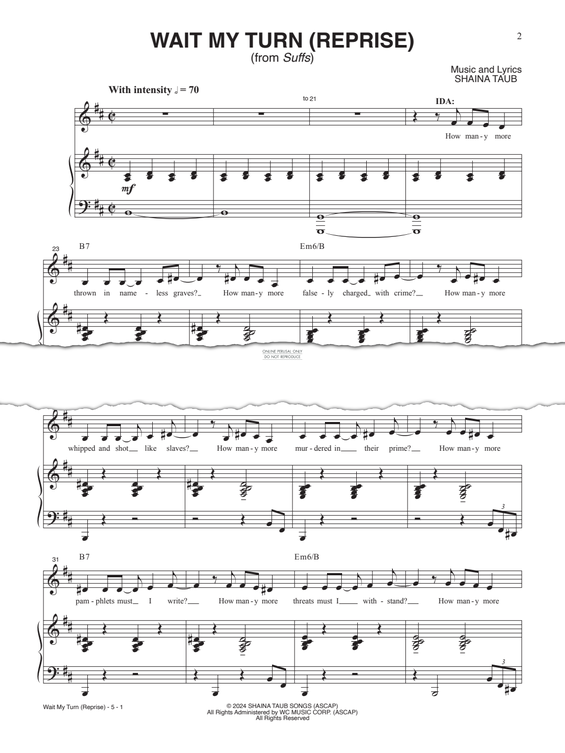 Produktgalerie: Seite 1 von 1 Wait My Turn (Reprise) (from 'Suffs'), Shaina Taub, Gesang, Gitarre, Klavier
