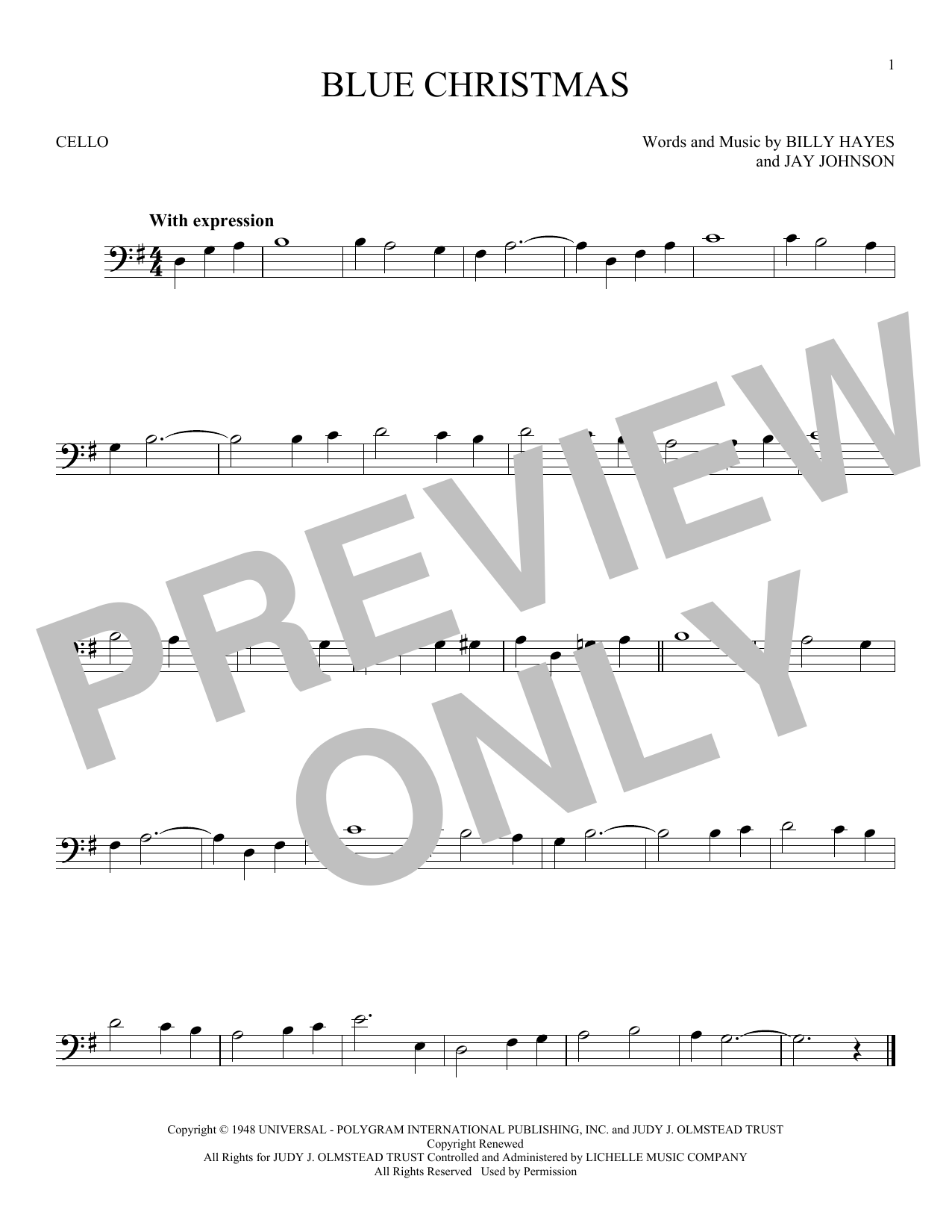 Produktgalerie: Seite 1 von 1 Blue Christmas, Elvis Presley, Violoncello