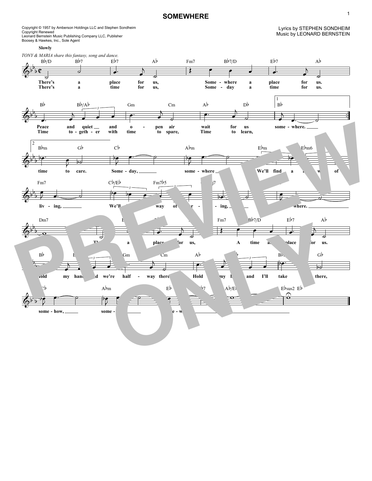 Produktbild zu: Somewhere (from West Side Story)