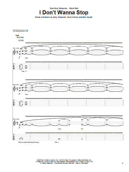 Produktgalerie: Seite 1 von 1 I Don't Wanna Stop, Ozzy Osbourne, Gitarre