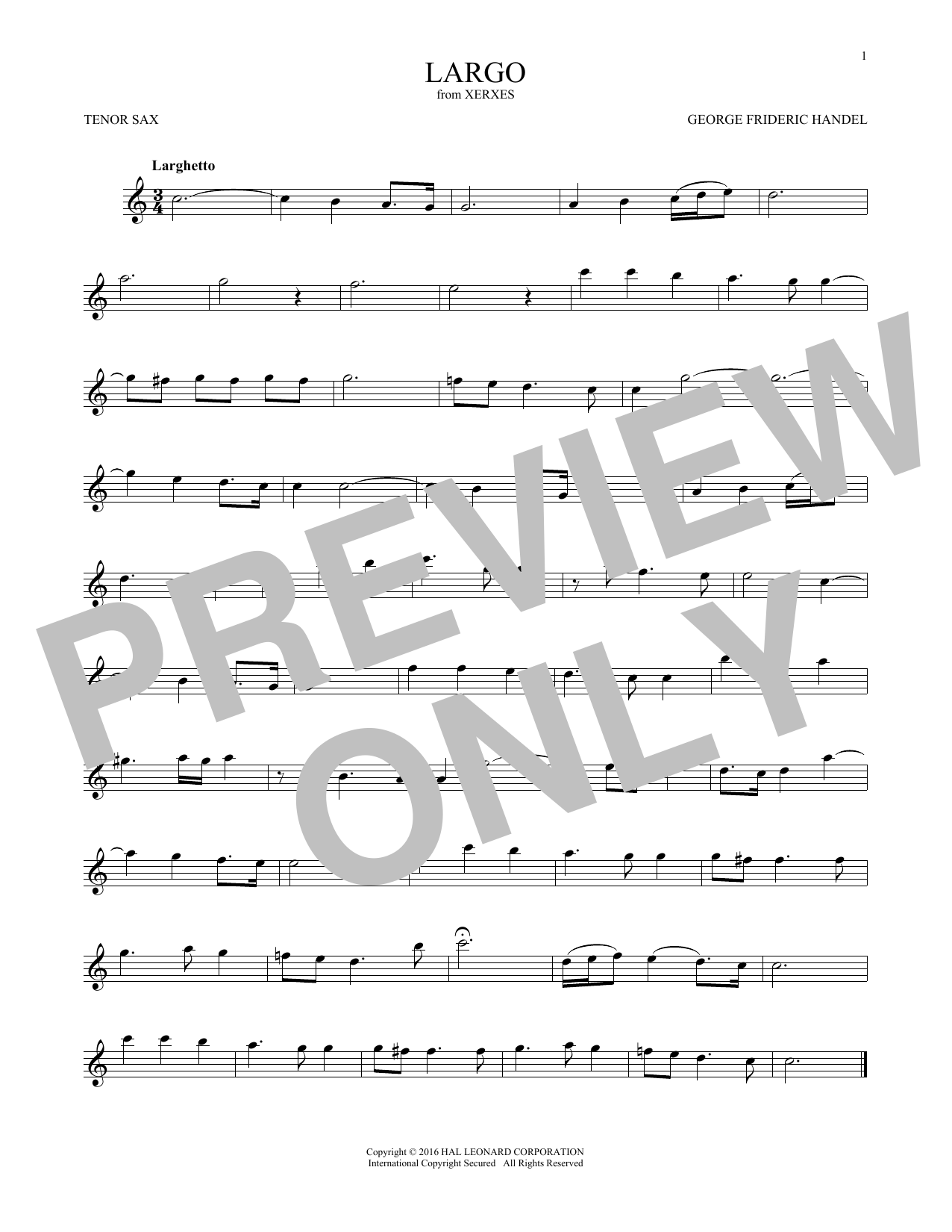 Product gallery: Page 1 of 1 Largo, George Frideric Handel