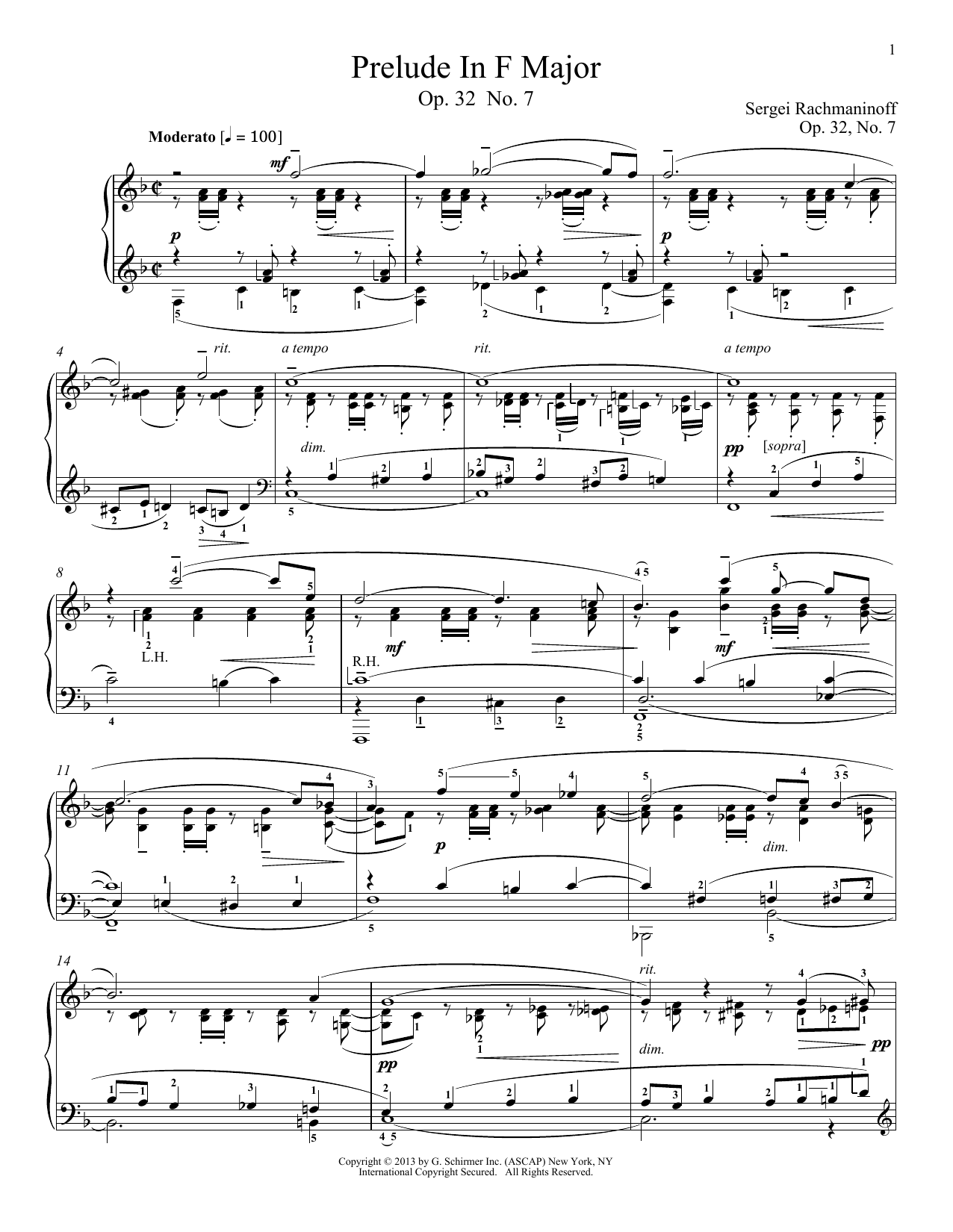 Product picture to: Prelude In F Major, Op. 32, No. 7