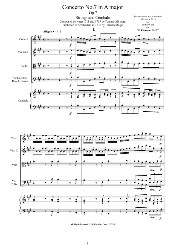 Product picture to: Concerto No.7 in A-Dur Op.7Tomaso Albinoni