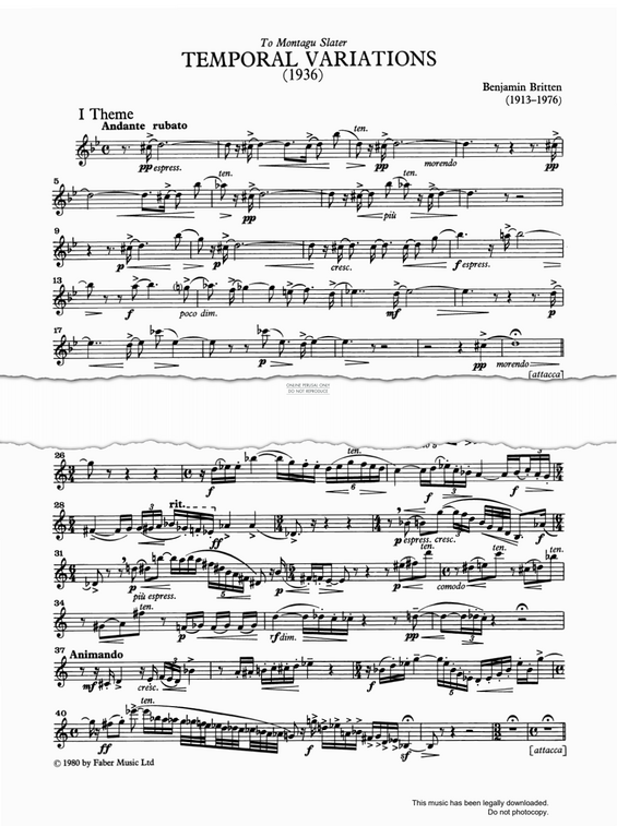 Produktgalerie: Seite 1 von 1 Temporal Variations, Benjamin Britten, Klavier, Oboe