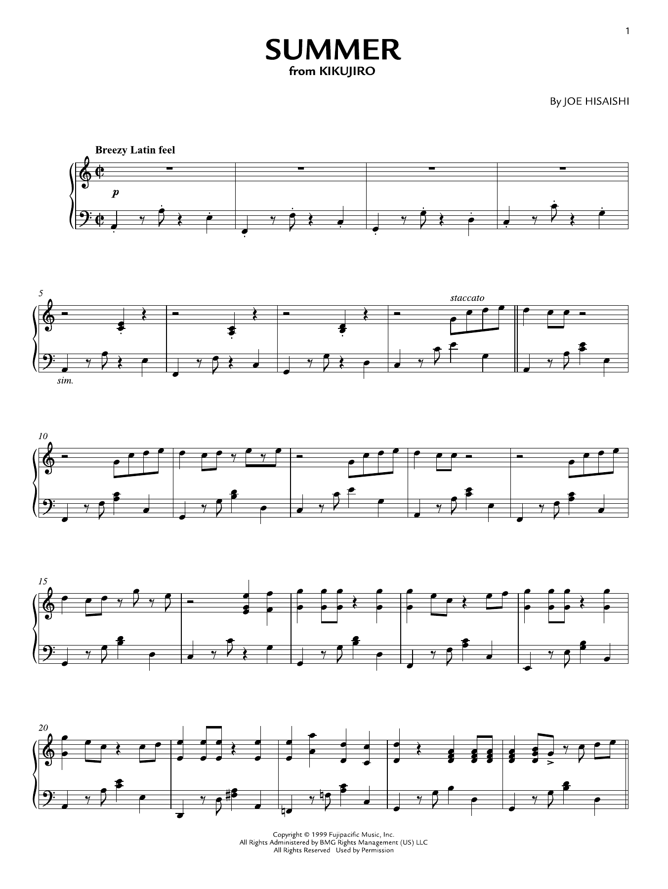 Produktgalerie: Seite 1 von 1 Summer (from Kikujiro), Joe Hisaishi, Klavier