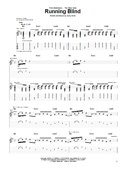 Produktgalerie: Seite 1 von 1 Running Blind, Godsmack, Gitarre