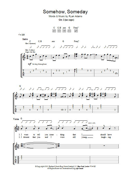 Produktgalerie: Seite 1 von 1 Somehow, Someday, Ryan Adams, Gitarre