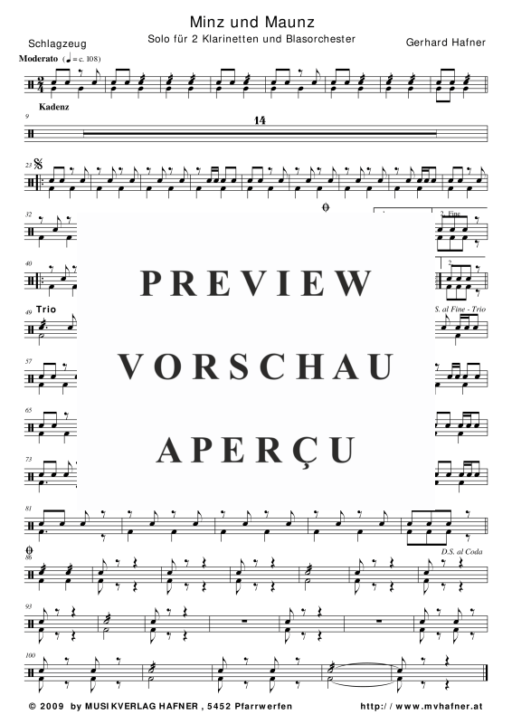 Product gallery: Page 11 of 11 Minz und Maunz Solo für 2 Klarinetten, , (large wind orchestra)