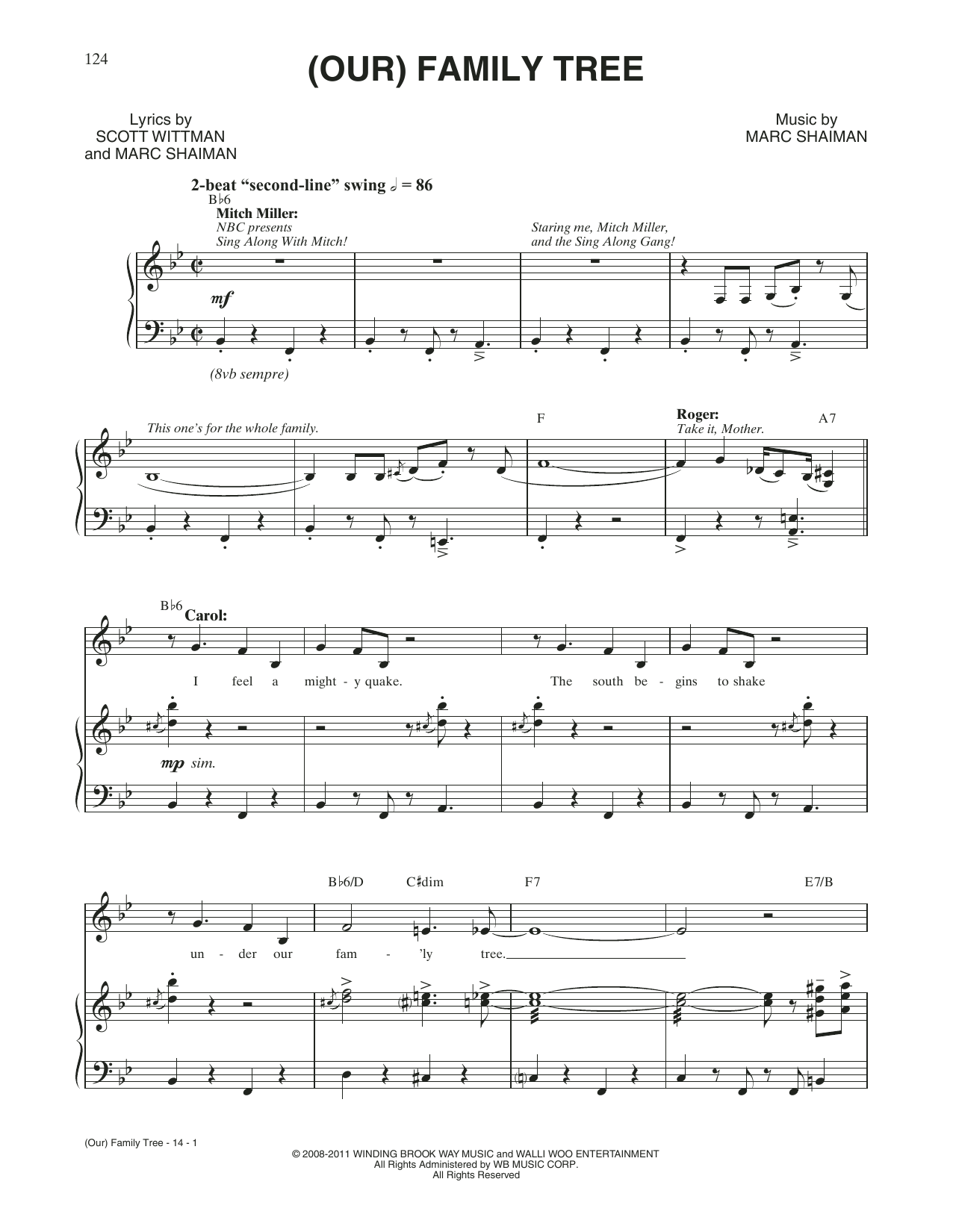 Produktgalerie: Seite 1 von 1 (Our) Family Tree (from Catch Me If You Can), Marc Shaiman & Scott Wittman, Gesang, Klavier