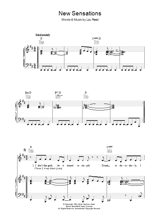 Produktgalerie: Seite 1 von 1 New Sensations, Lou Reed, Gesang, Gitarre, Klavier