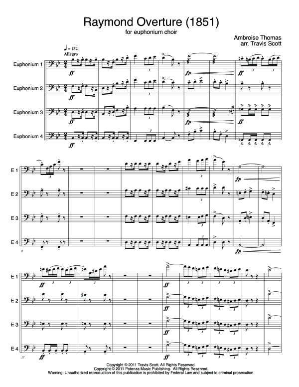 Product gallery: Page 1 of 11 Raymond Overture, , (Euphonium Quartet/Choir EEEE)