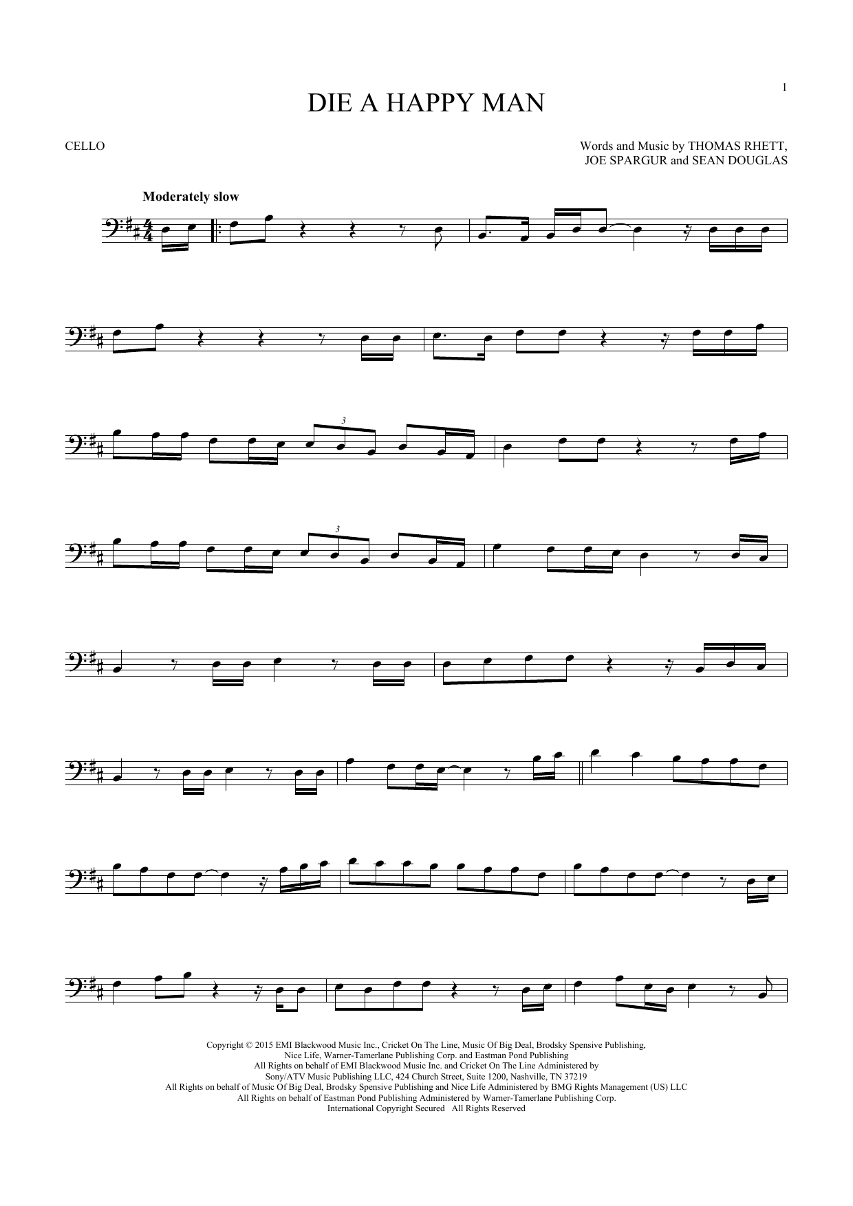 Produktgalerie: Seite 1 von 1 Die A Happy Man, Thomas Rhett, Violoncello