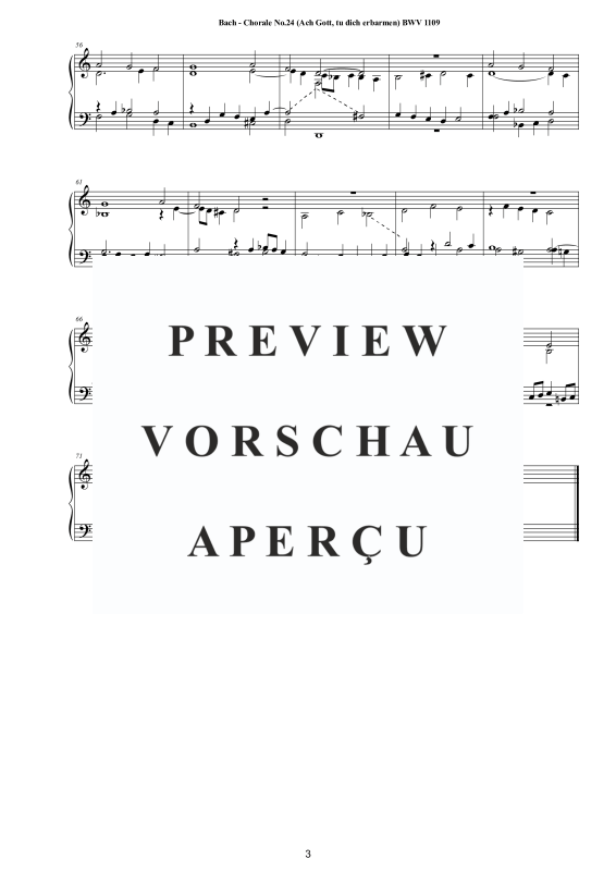 Product gallery: Page 4 of 4 Choral No.24 in D-Moll (Ach Gott, tu dich erbarmen) BWV 1109, , Solo Piano