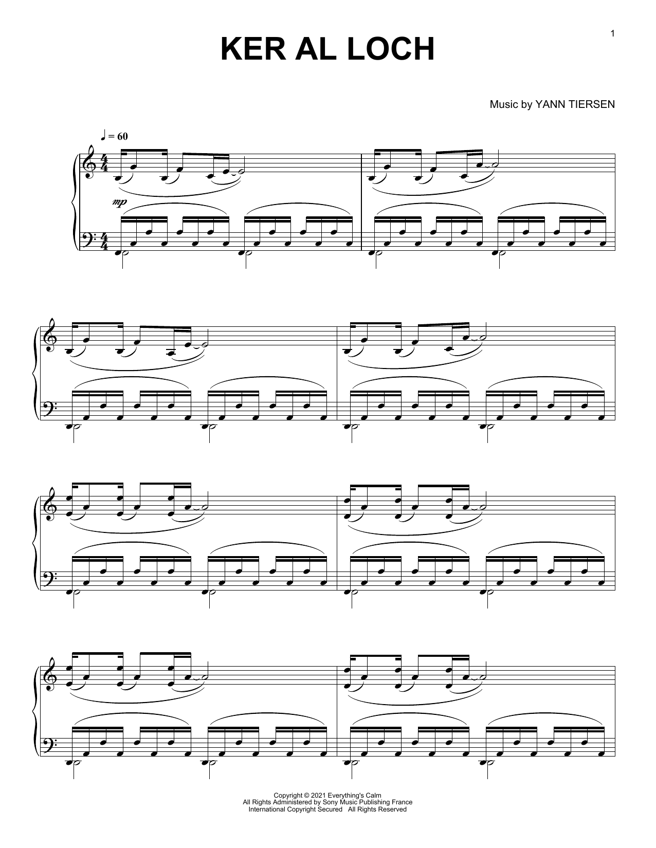 Product gallery: Page 1 of 1 Ker Al Loch, Yann Tiersen
