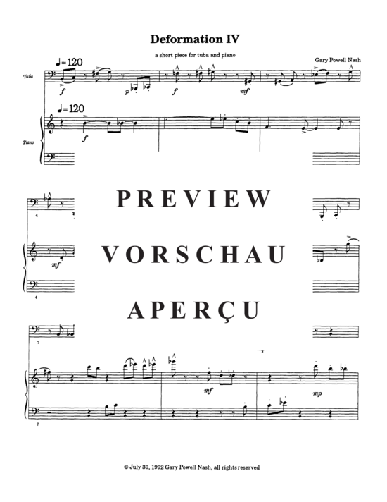 Produktgalerie: Seite 5 von 21 Deformation IV , , (Tuba + Klavier)