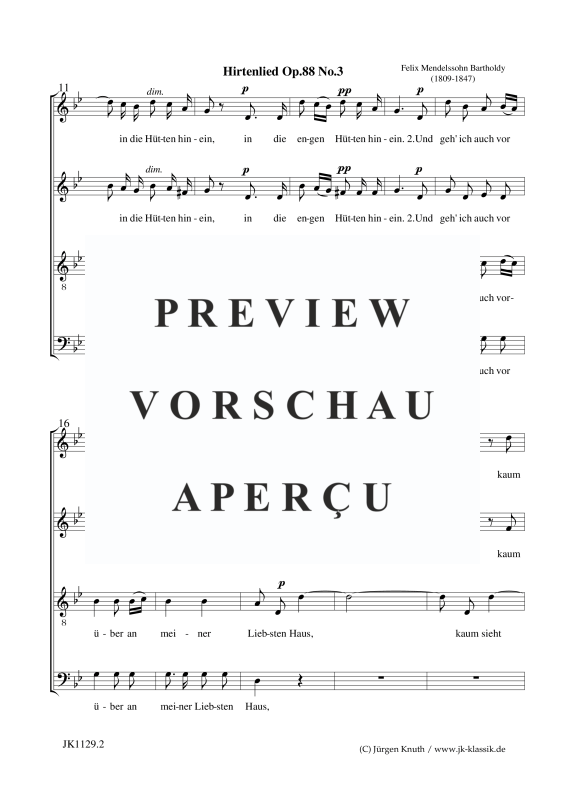 gallery: Hirtenlied op.88.3 / O Winter, schlimmer Winter, , Klavier und Gesang