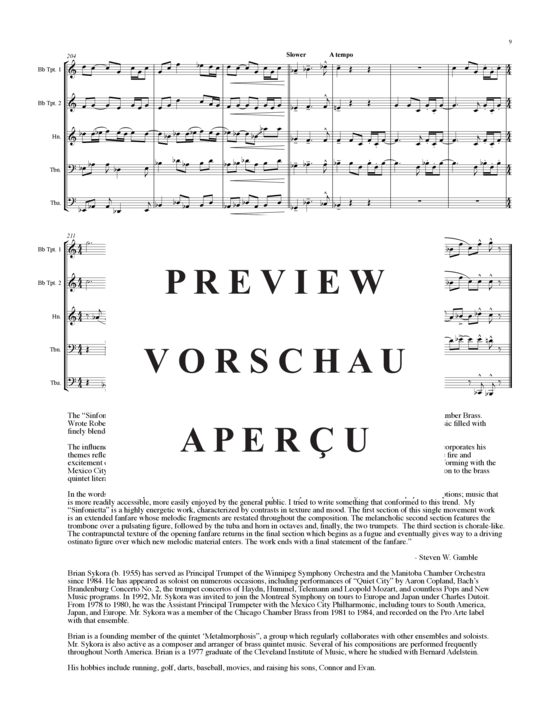 Produktgalerie: Seite 10 von 21 Sinfonietta , , (Blechbläserquintett)