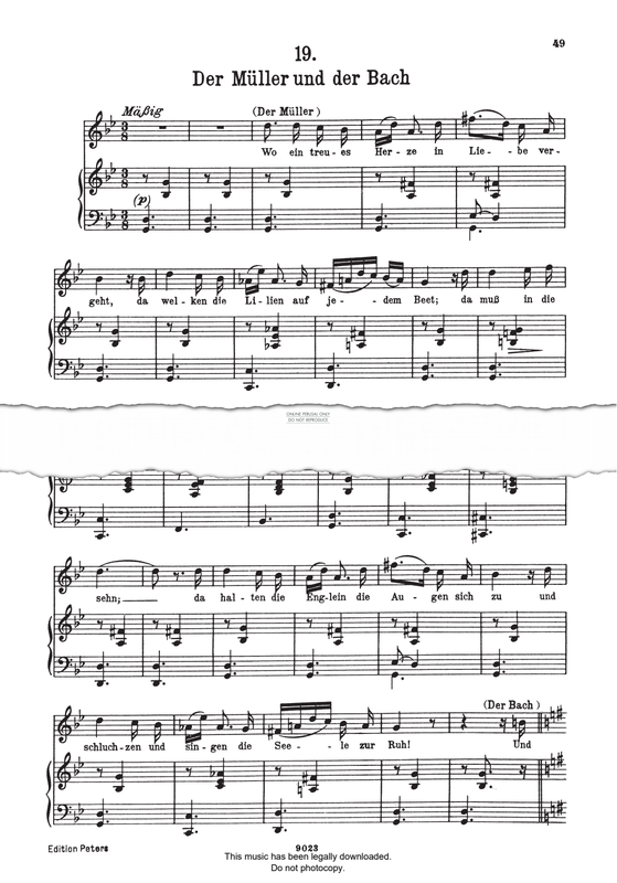 Product picture to: Der Müller und der Bach (from 'Die Schöne Müllerin Op.25 D795')