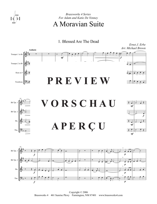 Produktgalerie: Seite 2 von 21 Moravian Suite, , (2xTrompete in B, Horn in F, Posaune)