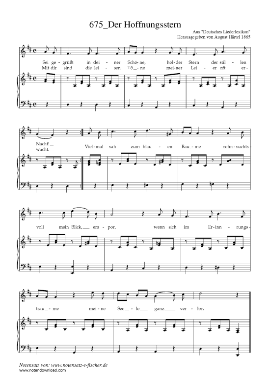 Product picture to: Der Hoffnungsstern Aus "Deutsches Liederlexikon" A. Härtel (1865)