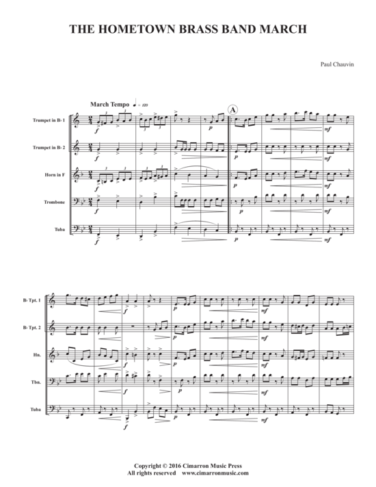 Produktbild zu: Hometown Brass Band March Paul Chauvin