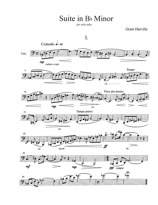 Product picture to: Suite in Bb minor Grant Harville