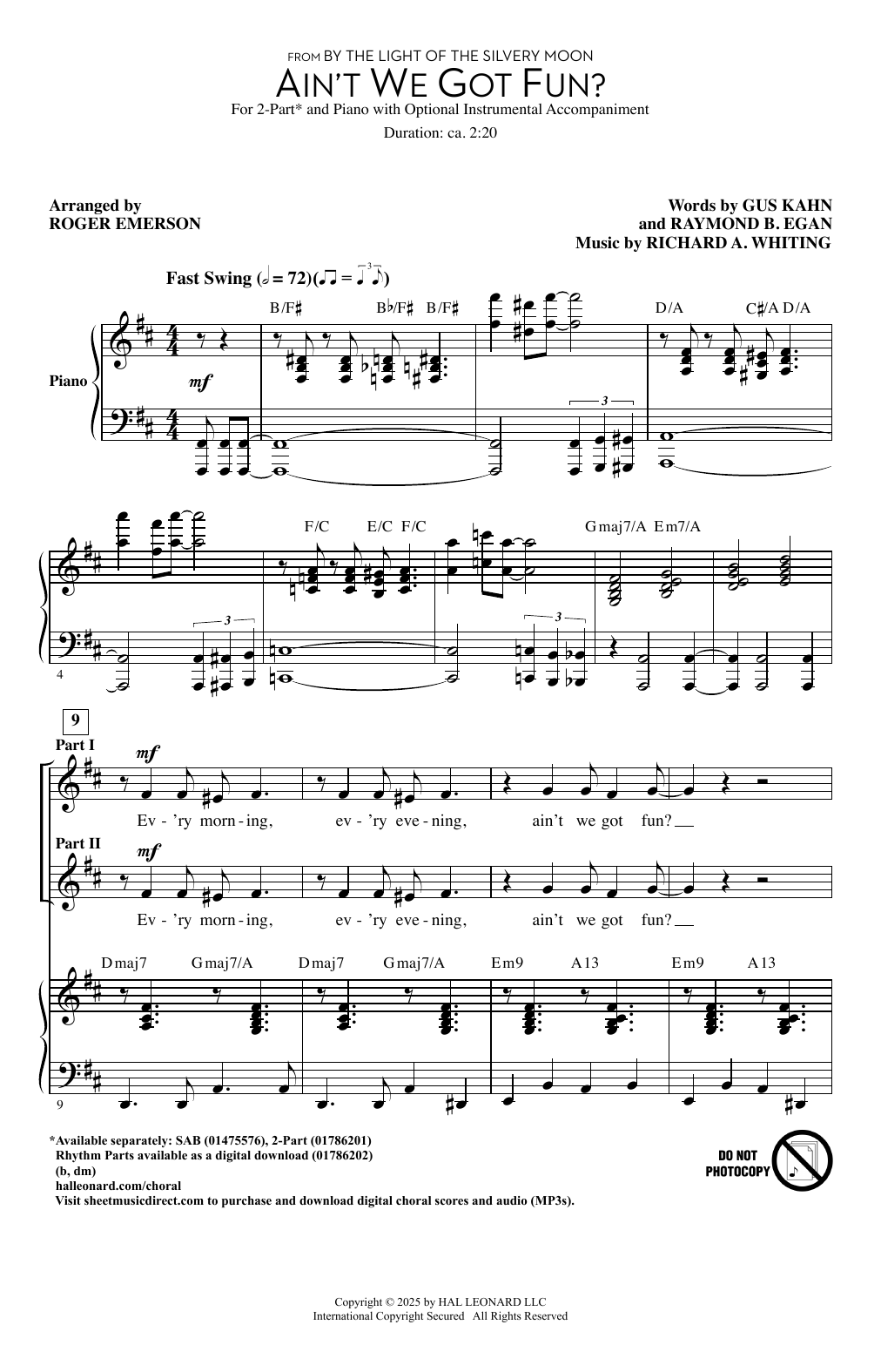 Produktbild zu: Ain't We Got Fun? (arr. Roger Emerson)