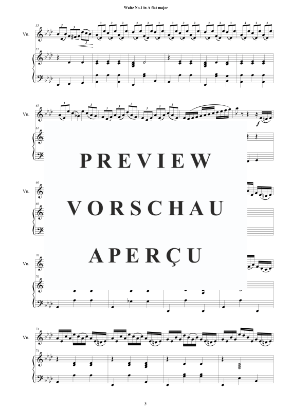 Product gallery: Page 4 of 11 Waltz No.1 in A flat major, , Violin and Piano