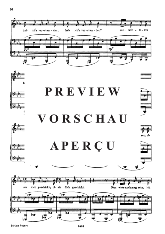 Product gallery: Page 3 of 4 Danksagung an den Bach, D.795-4 (Die Schöne Müllerin), , Low Voice and Piano
