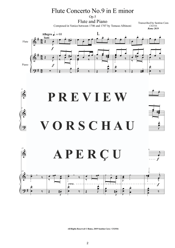 Product gallery: Page 3 of 11 Flute Concerto No.9 in E-Moll Op.5, , Flute and Piano/Harpsichord