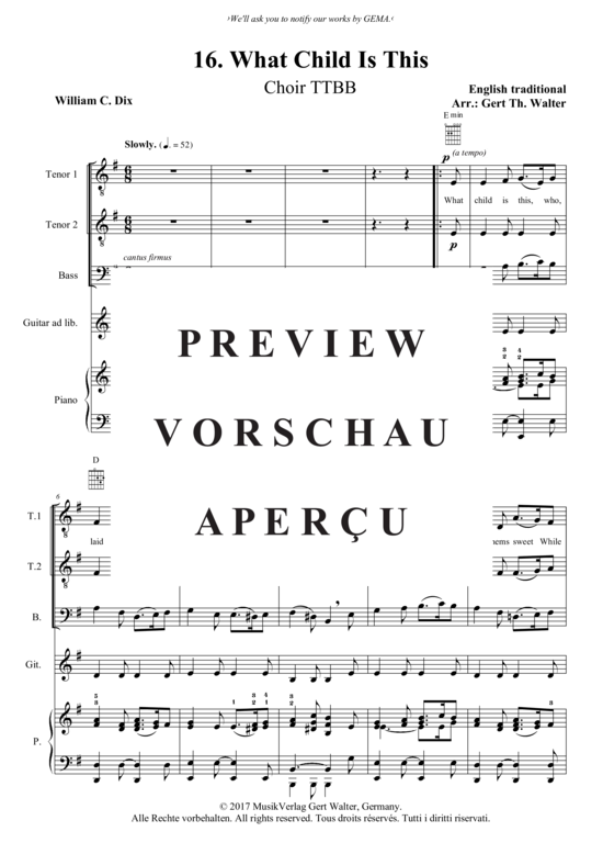 Produktgalerie: Seite 2 von 3 What Child Is This , , (Männercho, Gitarrer + Klavier)