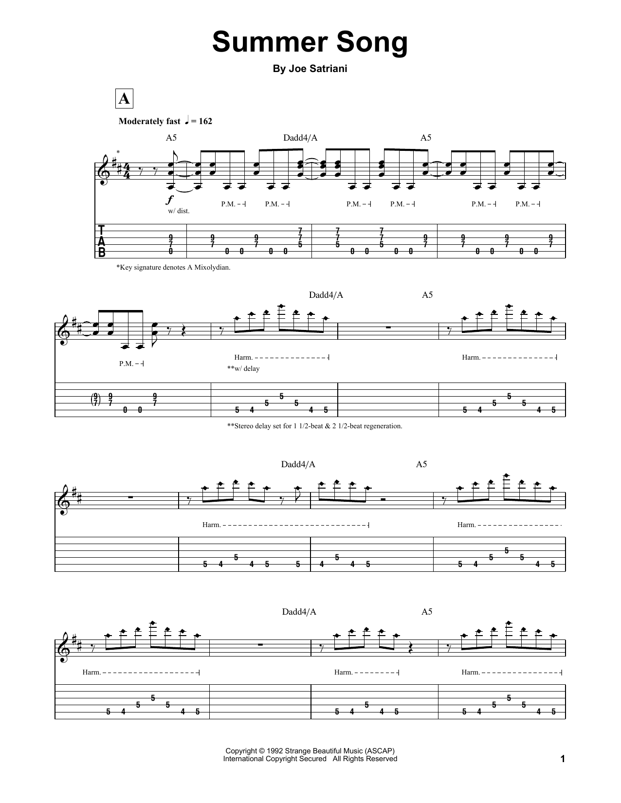 Product picture to:  Summer Song - Joe Satriani