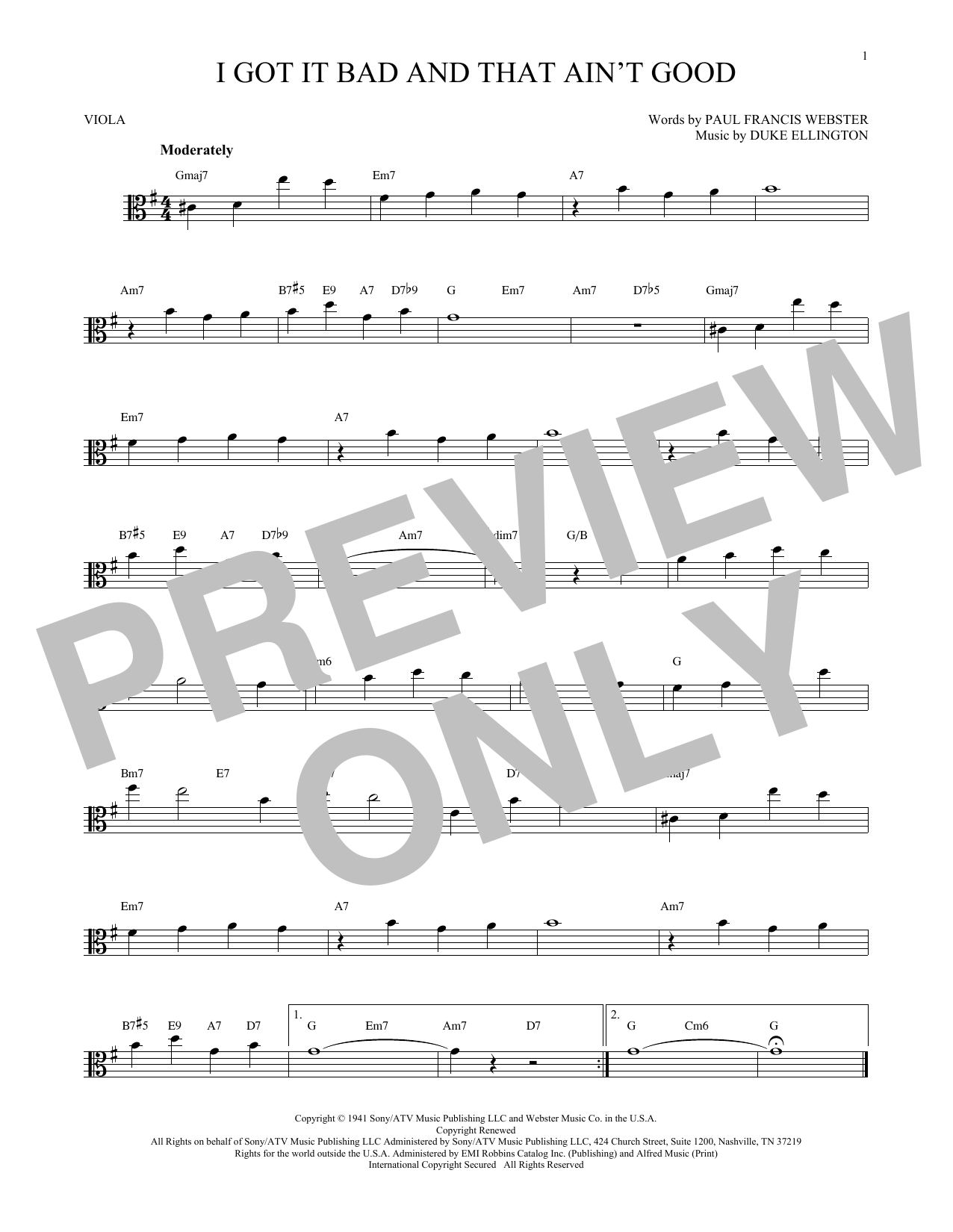 Product gallery: Page 1 of 1 I Got It Bad And That Ain't Good, Duke Ellington