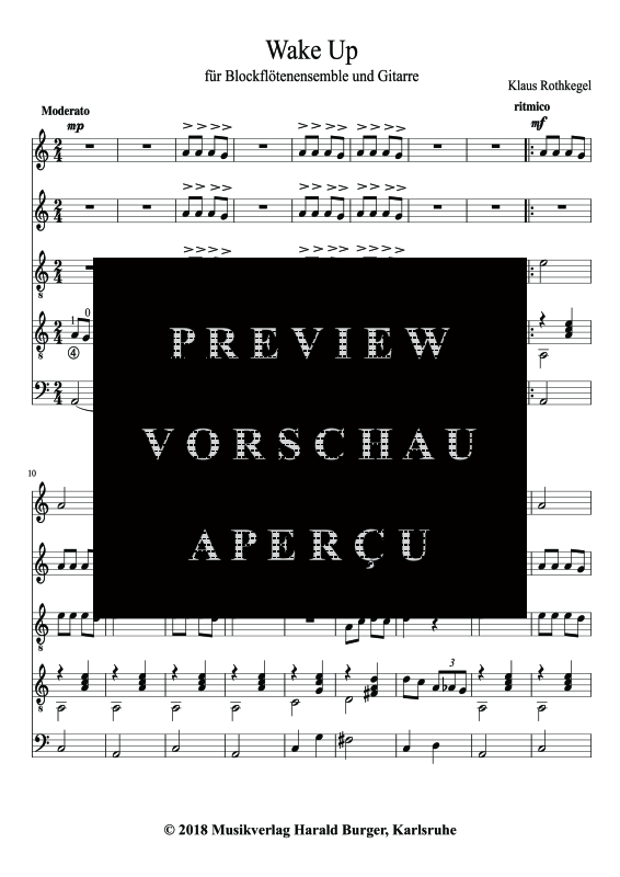 gallery: Wake up, , Blockflötenensemble und Gitarre