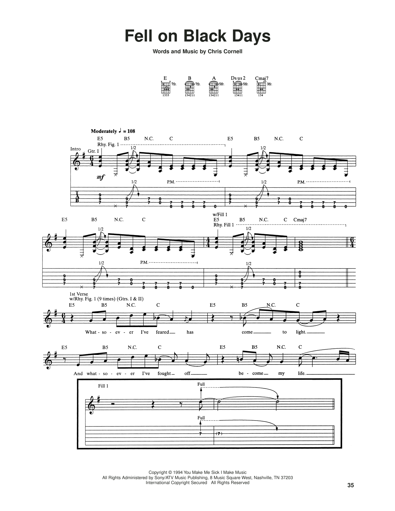 Produktgalerie: Seite 1 von 1 Fell On Black Days, Soundgarden, Gitarre