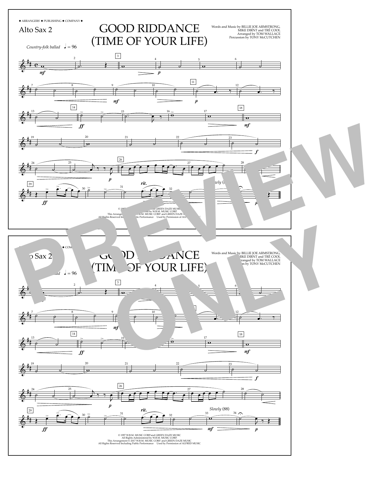 Product picture to: Good Riddance (Time of Your Life) - Alto Sax 2