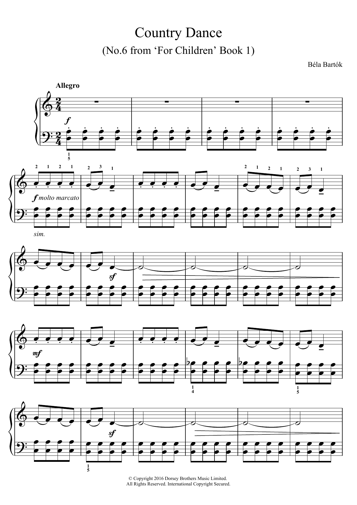 Produktbild zu: Country Dance (From 'For Children', Volume 1)