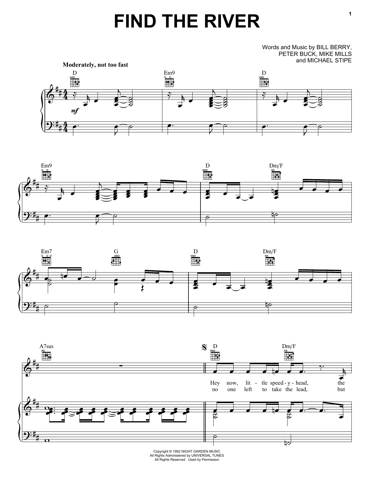 Produktgalerie: Seite 1 von 1 Find The River, R.E.M., Gesang, Gitarre, Klavier