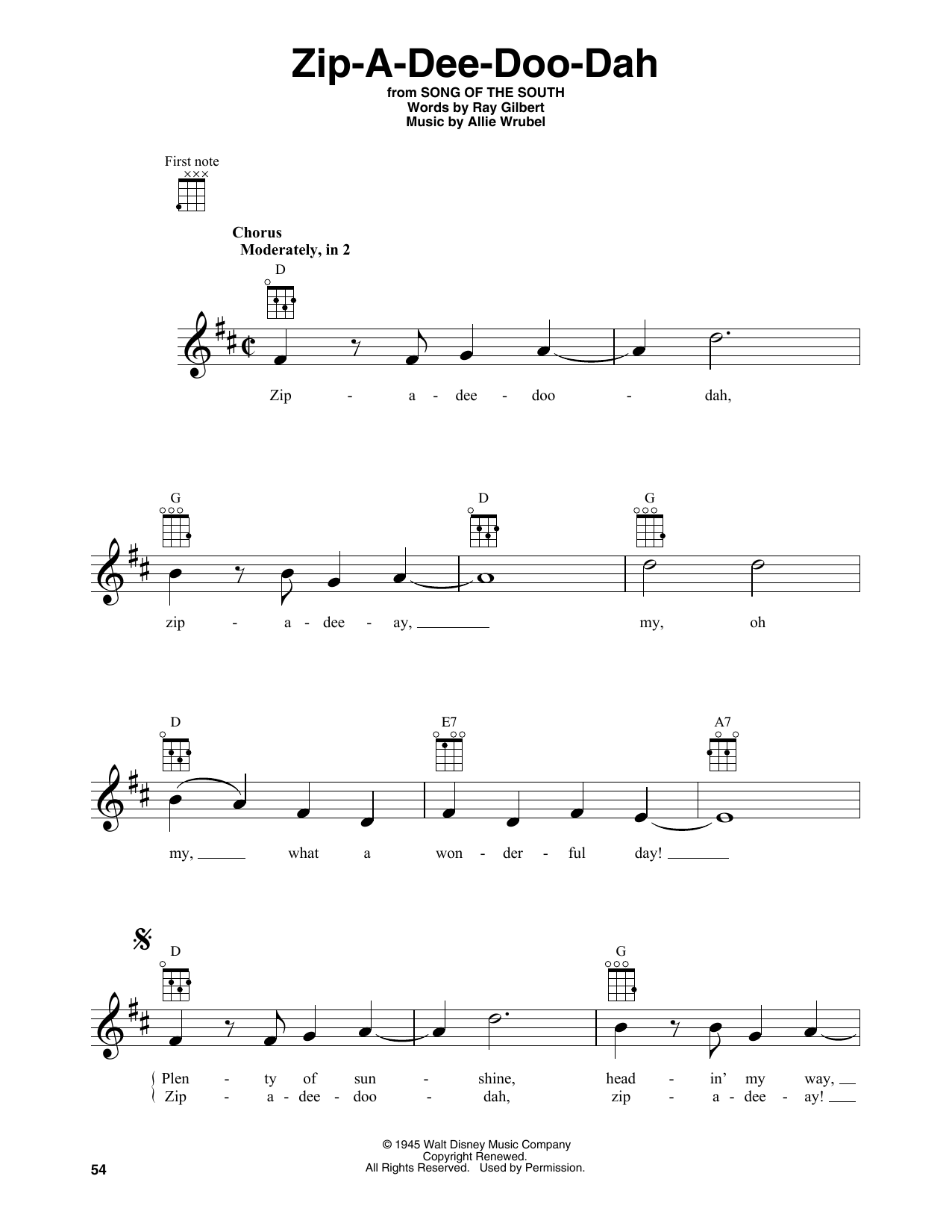 Product gallery: Page 1 of 1 Zip-A-Dee-Doo-Dah (from Song Of The South), James Baskett